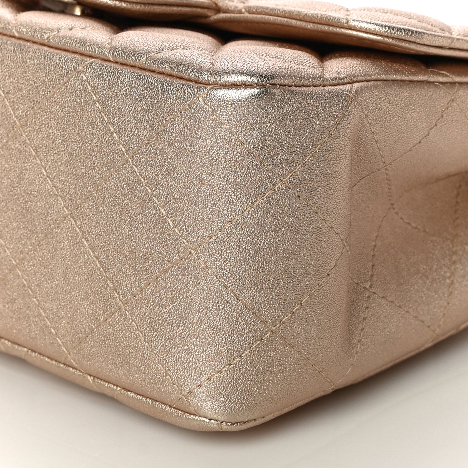 Chanel Metallic Lambskin Quilted Mini Square Flap Gold 8 of 10