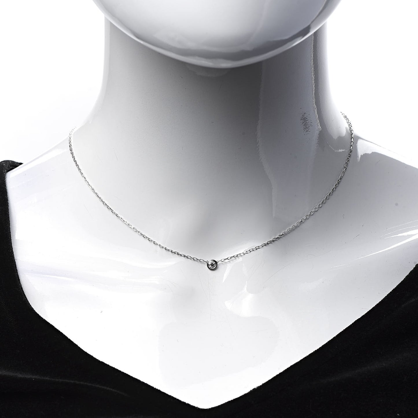 18K White Gold Diamond XS D'Amour Pendant Necklace
