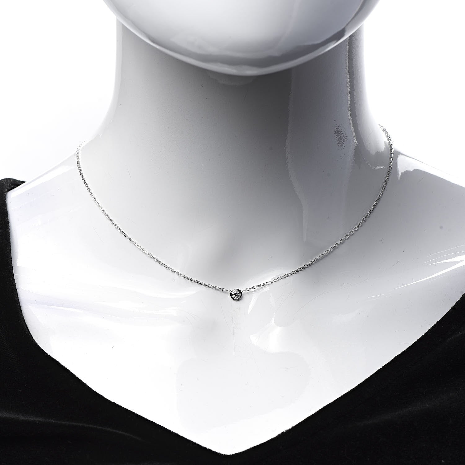Cartier 18K White Gold Diamond XS D'Amour Pendant Necklace 2 of 7