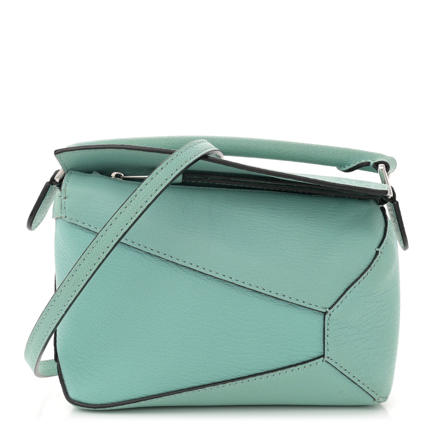 Loewe Goatskin Mini Puzzle Edge Bag Fresh Mint 1 of 10