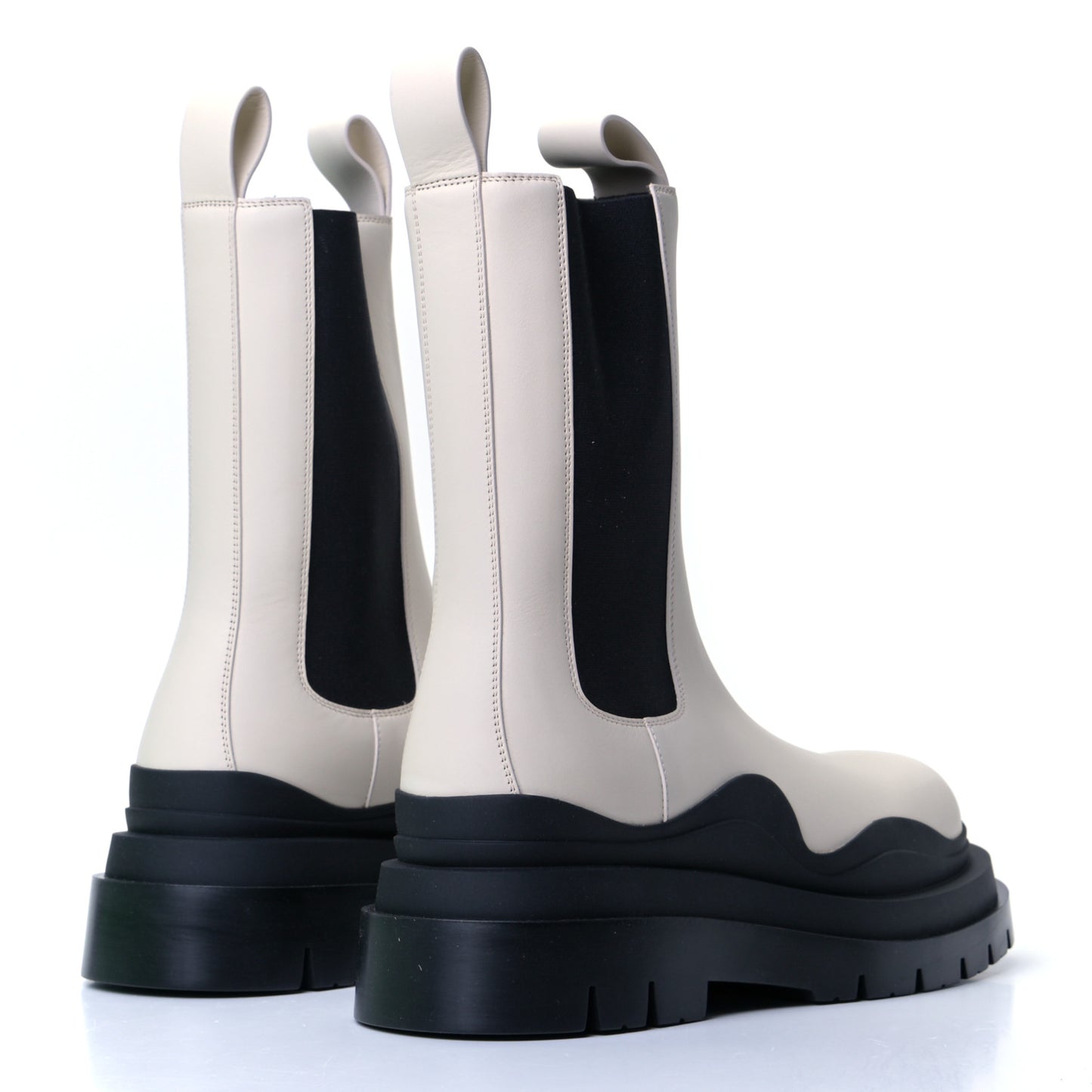 Calfskin Mens The Tire Chelsea Boots 41 Sea Salt Black