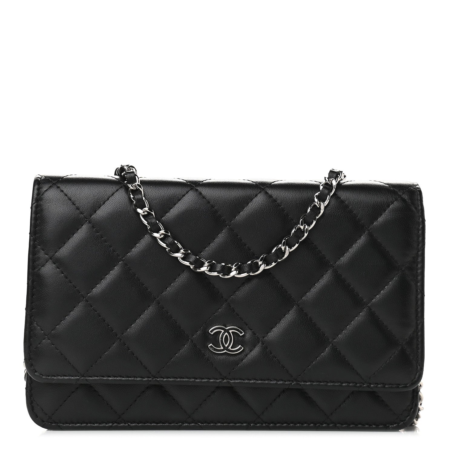 Chanel Lambskin Quilted Wallet On Chain WOC Black 1 of 9