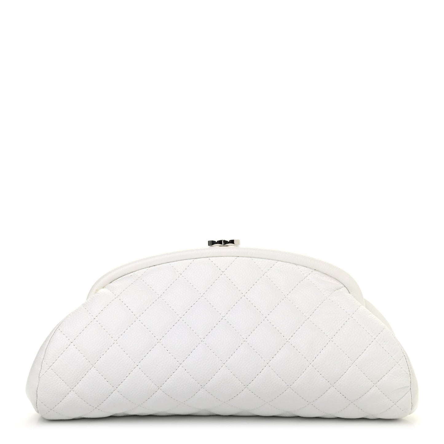 Caviar Quilted Timeless Clutch White