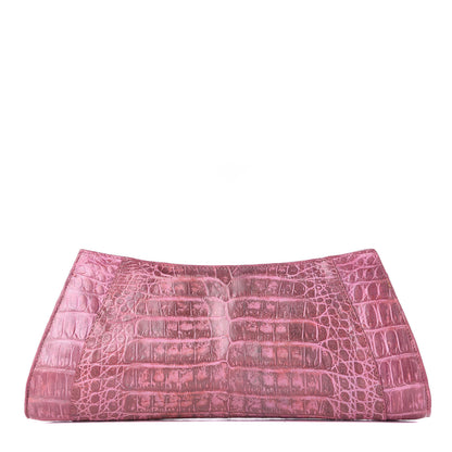 Nancy Gonzalez Metallic Crocodile Clutch Pink 1 of 10