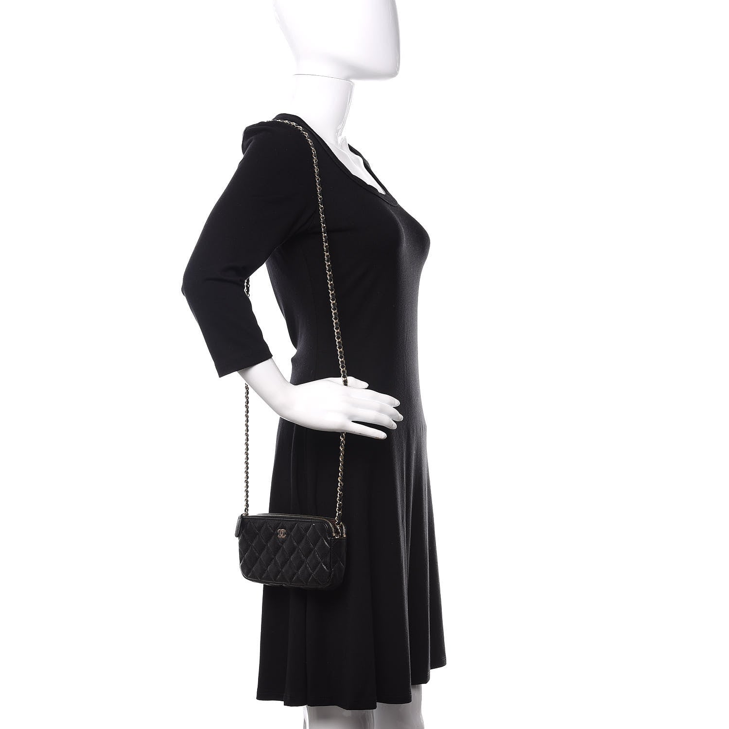 Chanel Caviar Quilted Small Clutch With Chain Black 2 of 11