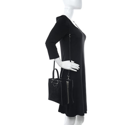 Balenciaga Baby Daim Suede Plate Hardware Papier A6 Zip Around Tote Black 2 of 12