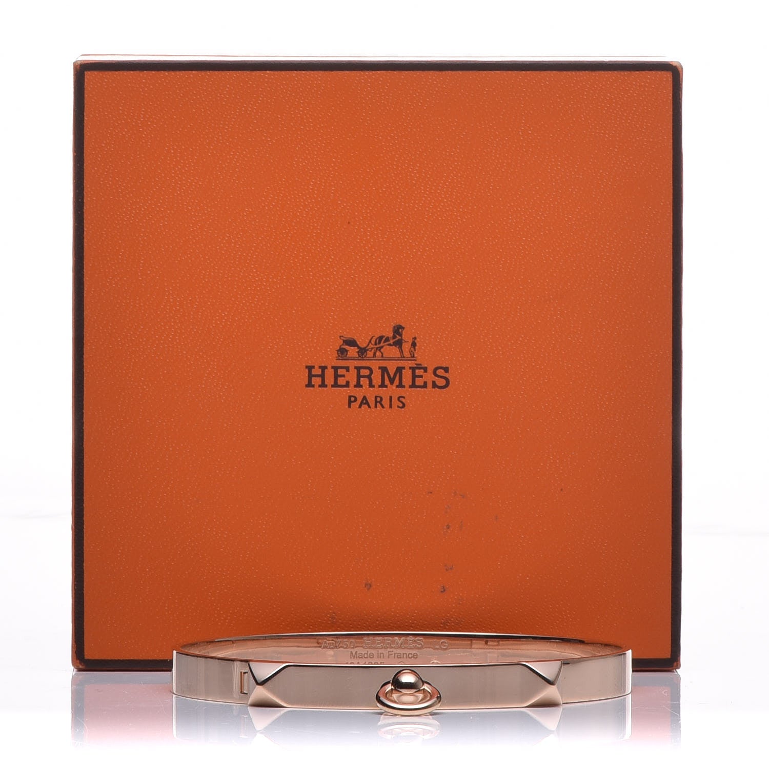 Hermes 18K Rose Gold PM Collier De Chien Bracelet LG 6 of 6