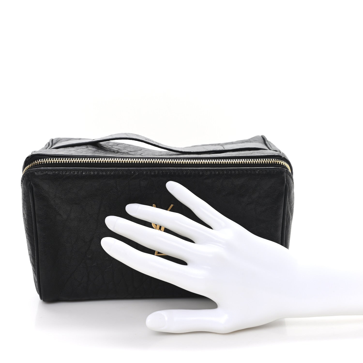 Saint Laurent Grained Lambskin Cosmetic Pouch Black 2 of 7