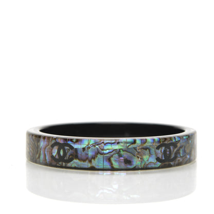 Chanel Resin Mother of Pearl CC Bangle Black 3 of 4