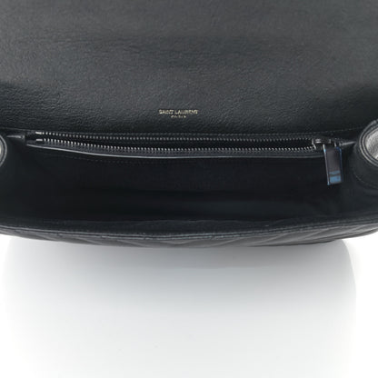 Saint Laurent Sheepskin Matelasse Chevron Monogram Large College SatchelaSheepskin Matelasse Chevron Monogram Monochrome Large College Satchel Black 8 of 12
