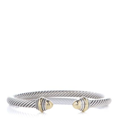 David Yurman Sterling Silver 14K Yellow Gold 5mm Cable Classics Dome Bracelet 1 of 5