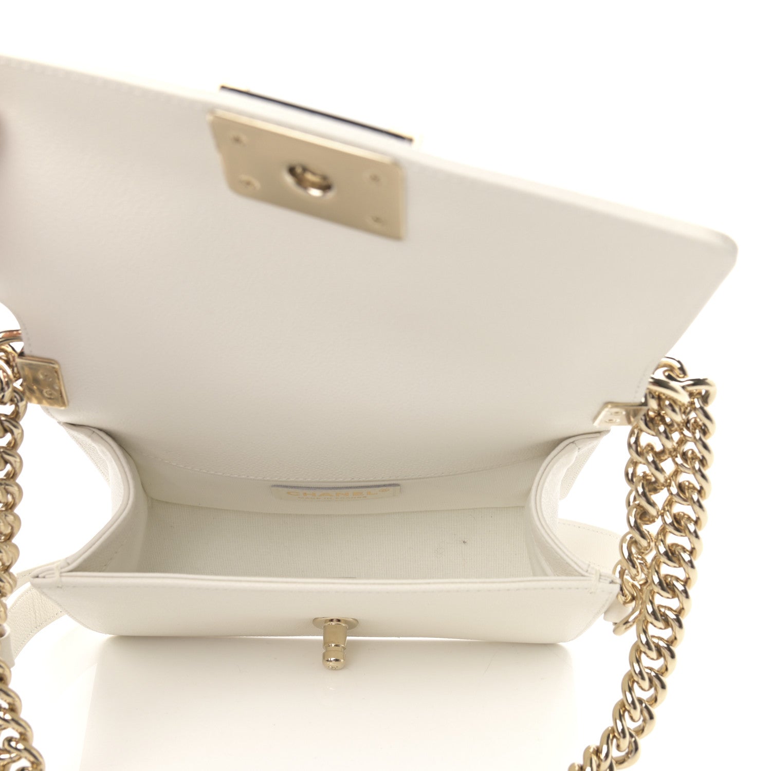 Chanel Caviar Quilted Small Boy Flap White 5 of 10