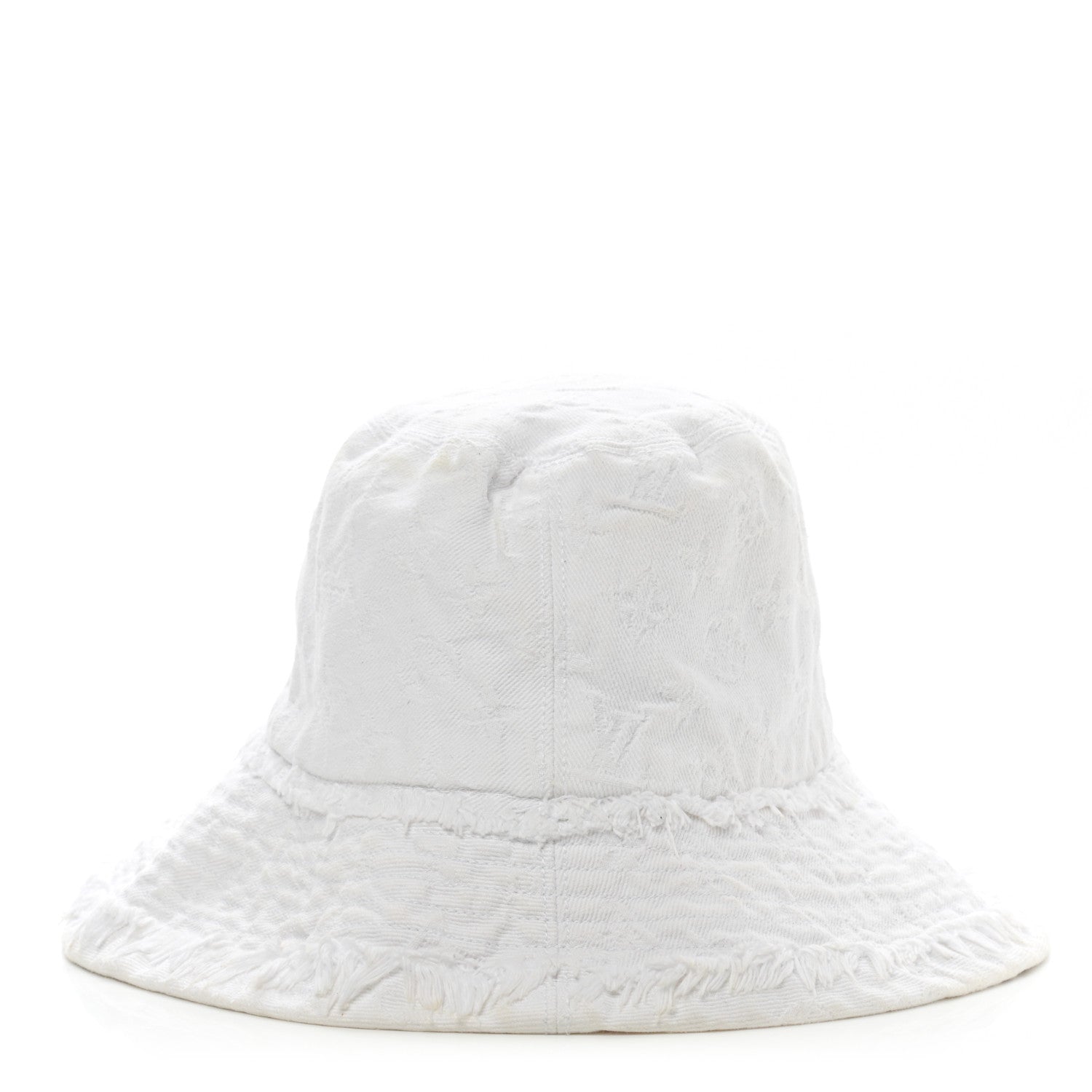 Louis Vuitton Monogram Denim Fringe Bucket Hat L White 6 of 9