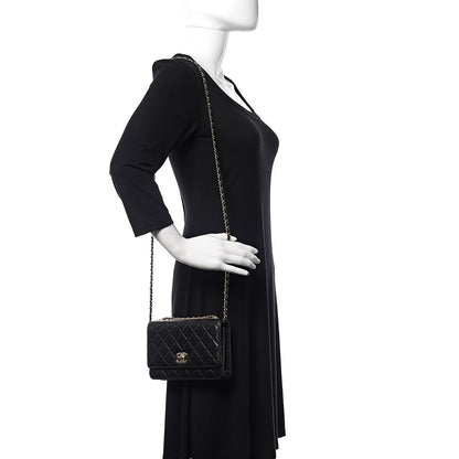 Chanel Lambskin Quilted Trendy CC Wallet On Chain WOC Black 2 of 13
