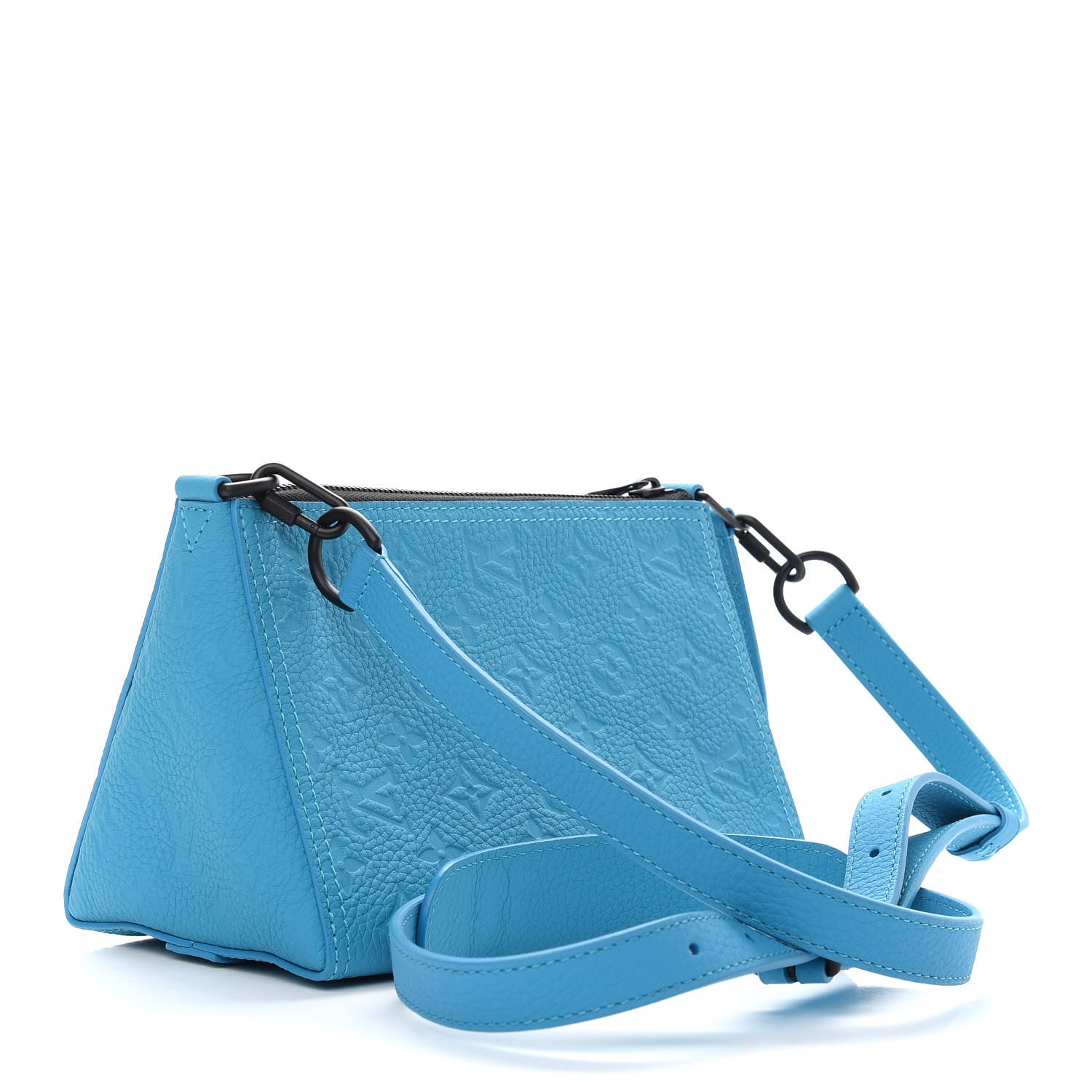Louis Vuitton Taurillon Monogram Triangle Messenger Turquoise 3 of 8