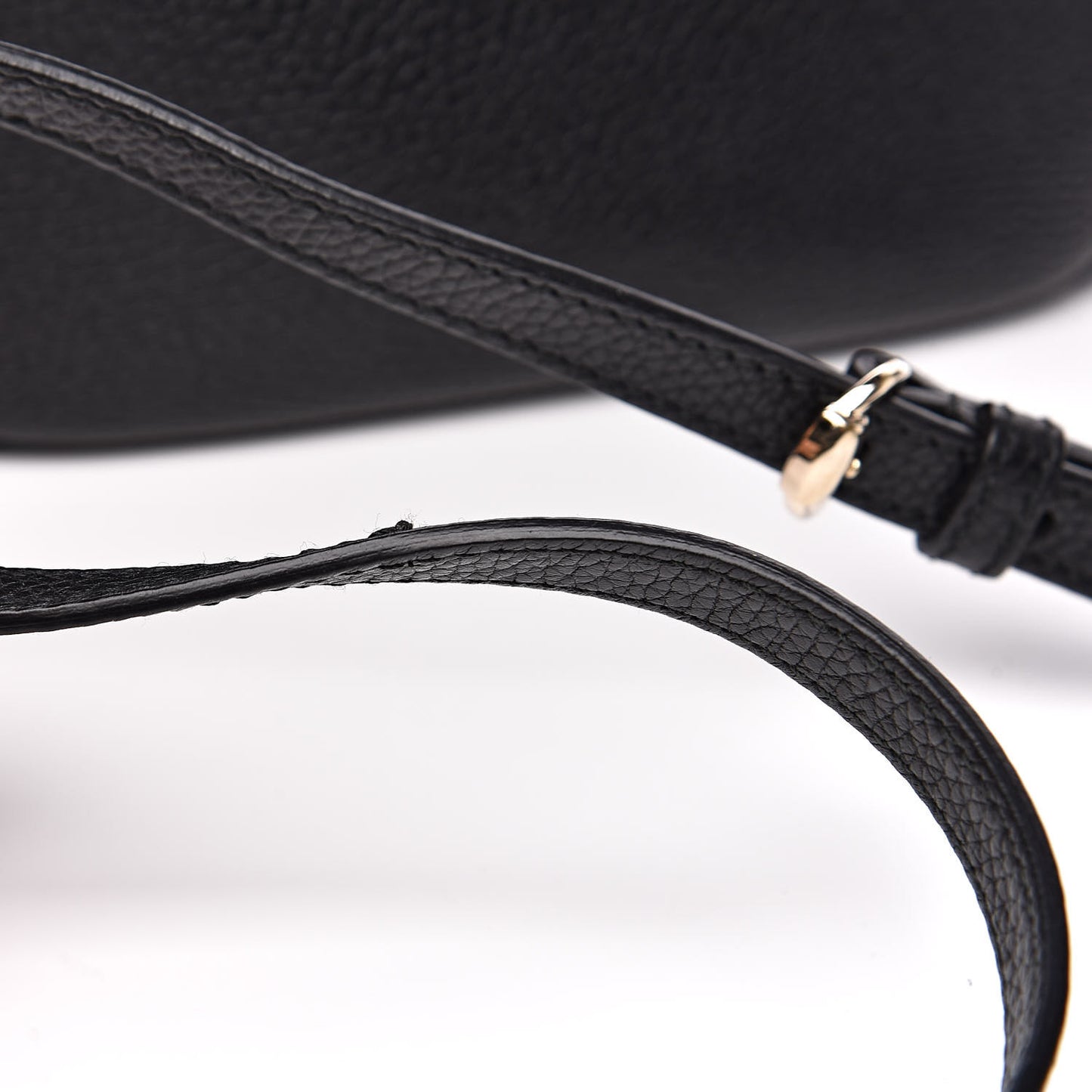 Pebbled Calfskin Small Soho Disco Bag Black