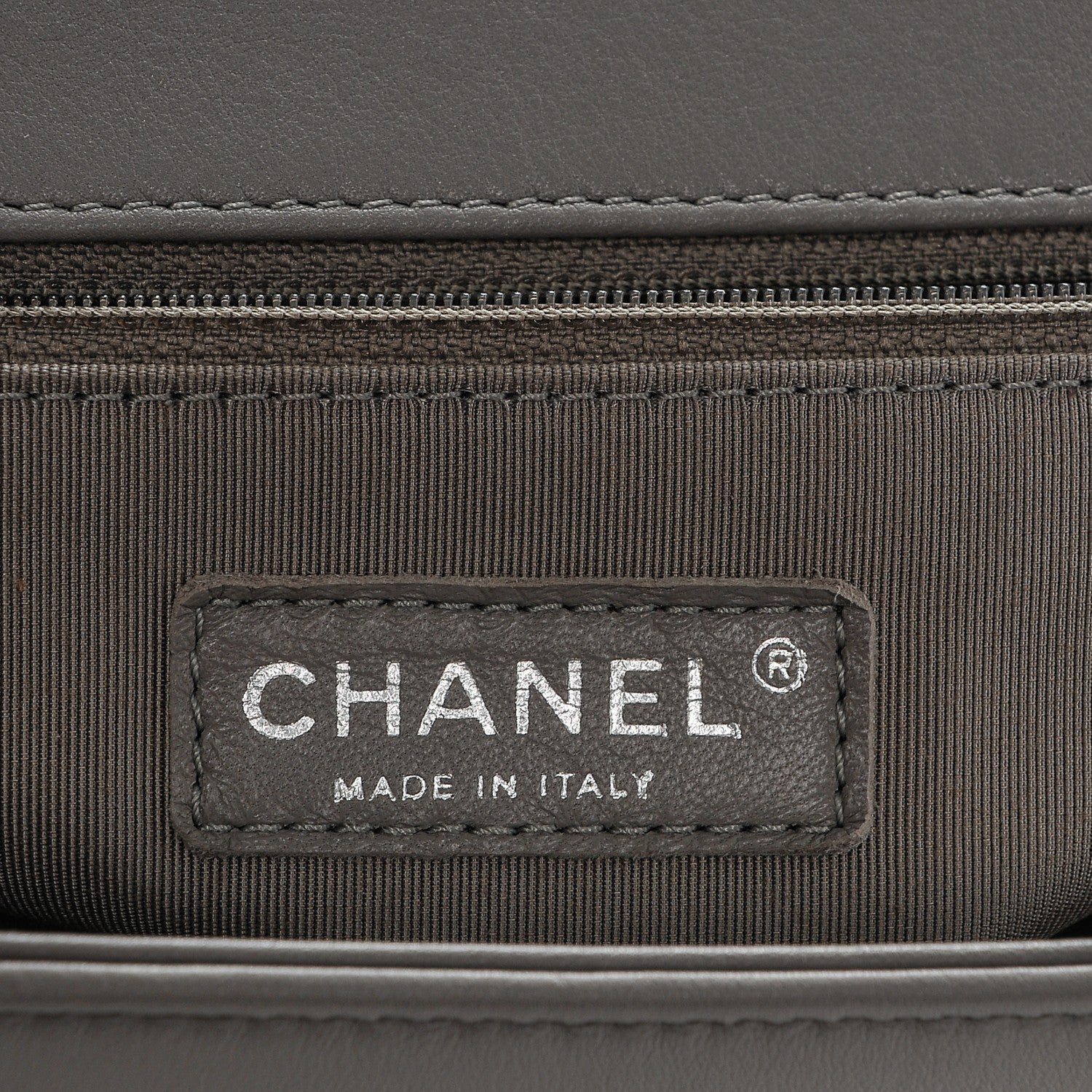Chanel Calfskin Ombre Quilted Large Boy Flap Grey Beige 6 of 7