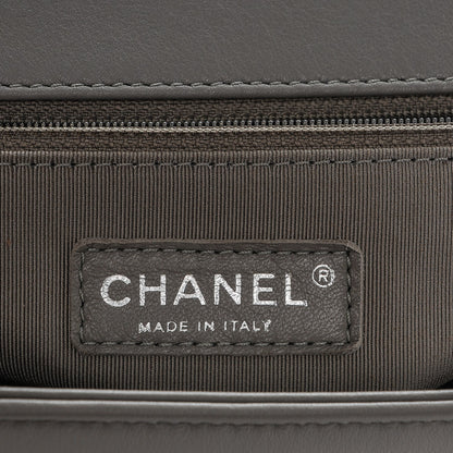 Chanel Calfskin Ombre Quilted Large Boy Flap Grey Beige 6 of 7