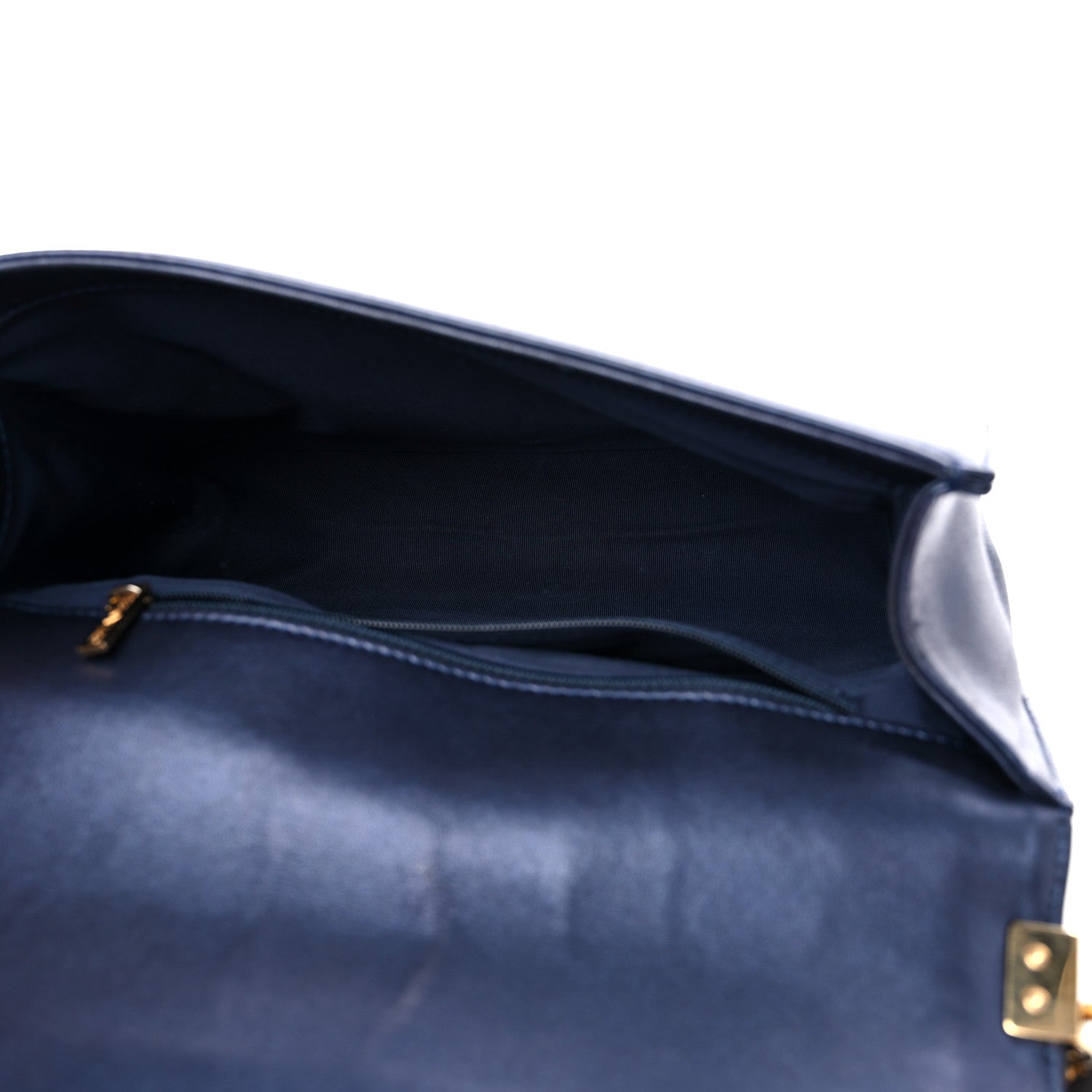 Chanel Lambskin Embossed New Medium Boy Cube Flap Navy 5 of 16