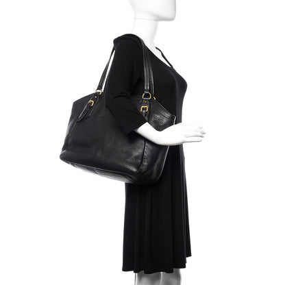 Prada Vitello Daino Shoulder Bag Black 2 of 15