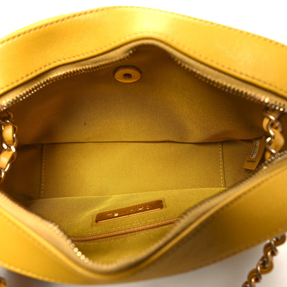 Chanel Goatskin Quilted Chain Infinity Camera Case Yellow 5 of 10