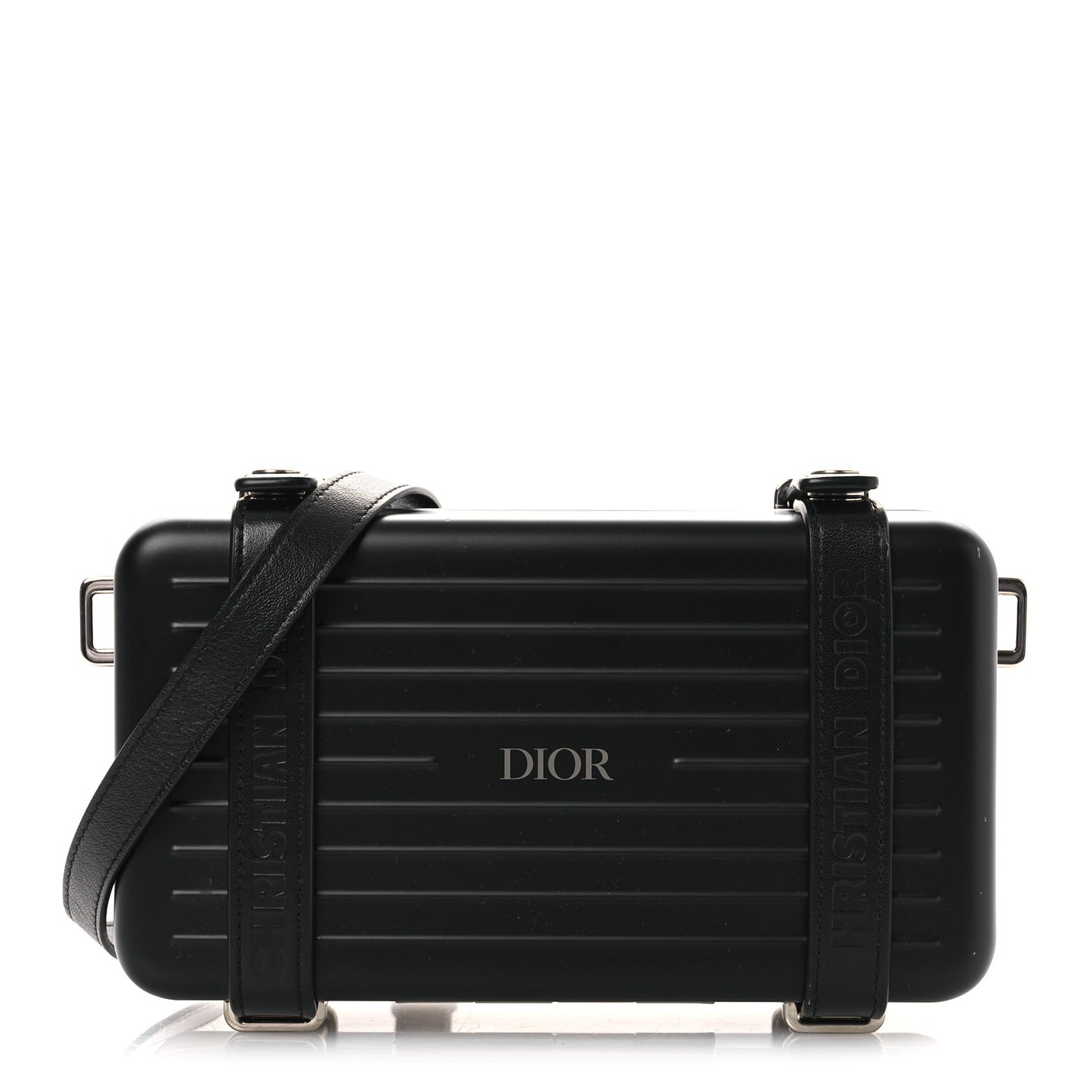 X RIMOWA Aluminum Personal Clutch On Strap Black