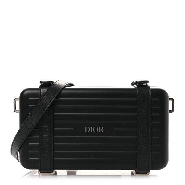 Christian Dior X RIMOWA Aluminum Personal Clutch On Strap Black