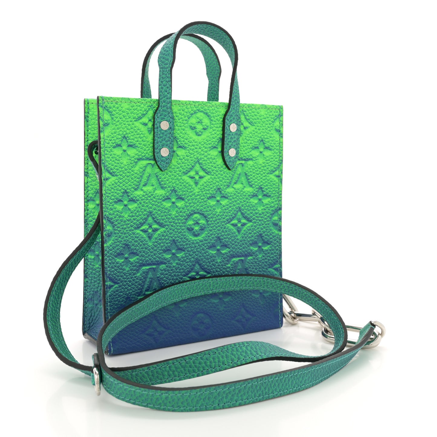 Taurillon Illusion Sac Plat XS Bleu Vert