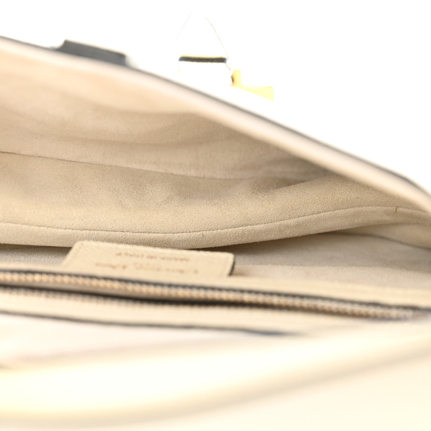 Grained Calfskin Saddle Bag White