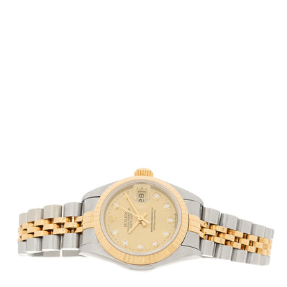 Rolex Stainless Steel 18K Yellow Gold Diamond 26mm Oyster Perpetual Datejust Watch Champagne 69173 2 of 4