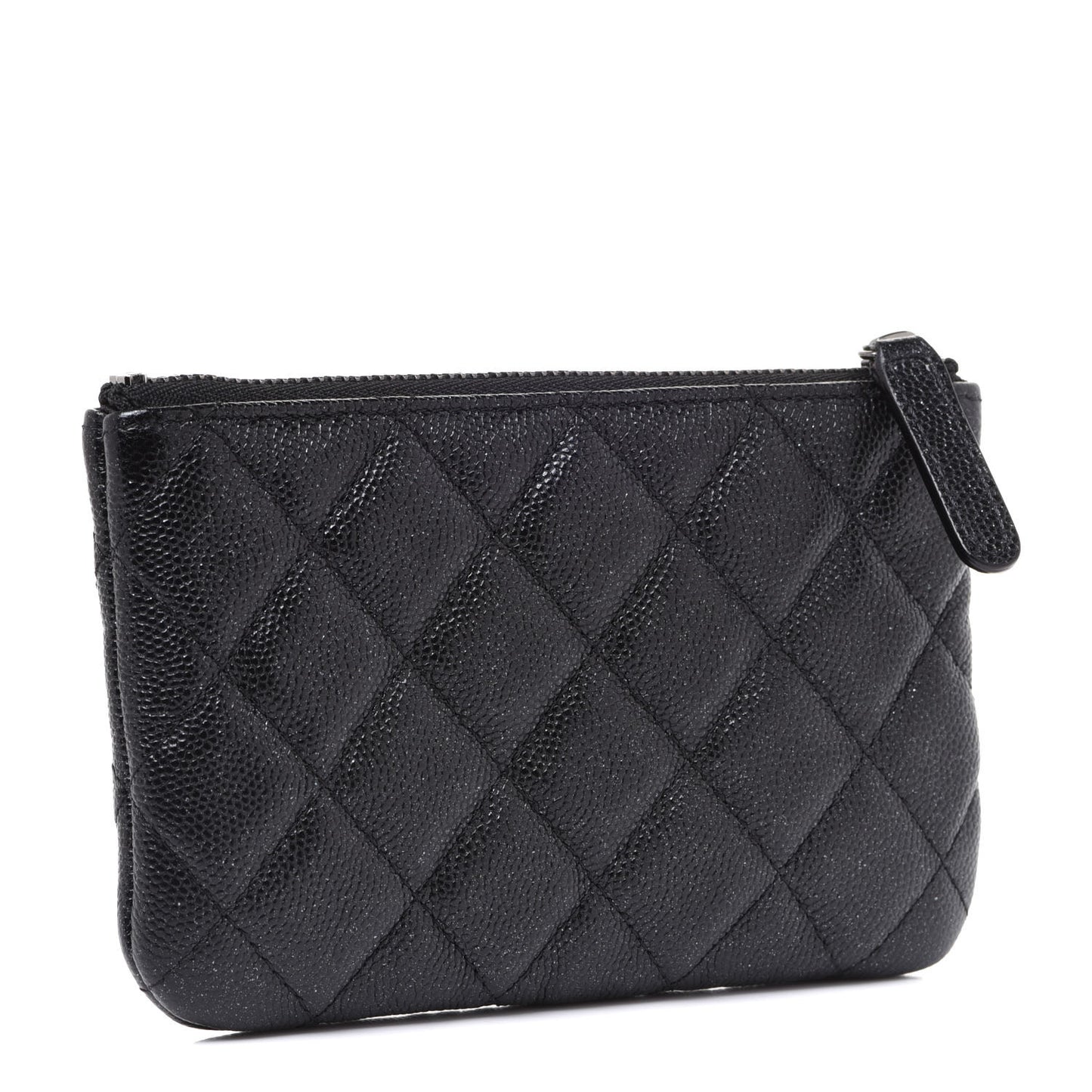 Caviar Quilted Small Cosmetic Case Black