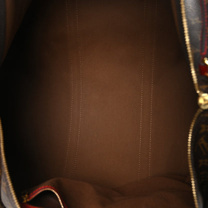 Louis Vuitton Calfskin Monogram Keepall Bandouliere 50 Coquelicot 5 of 11