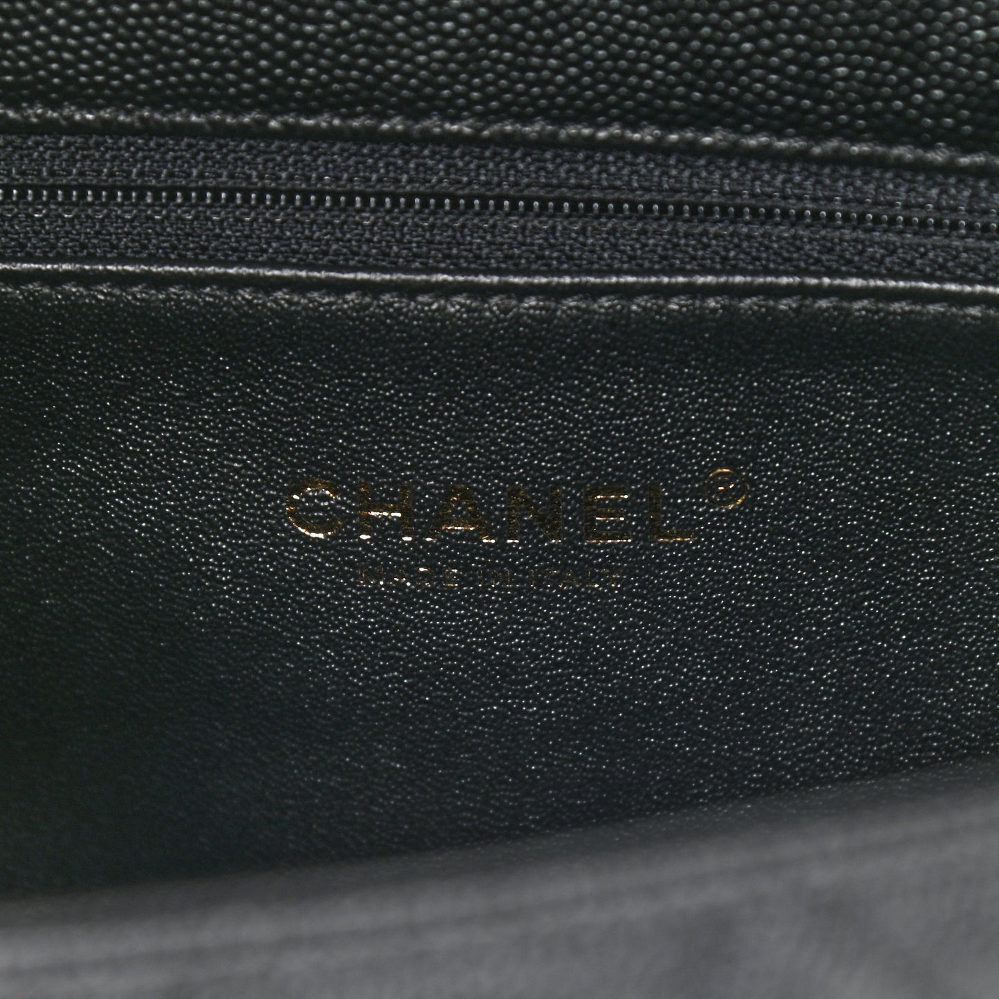 Caviar Lizard Quilted Small Coco Handle Flap Black