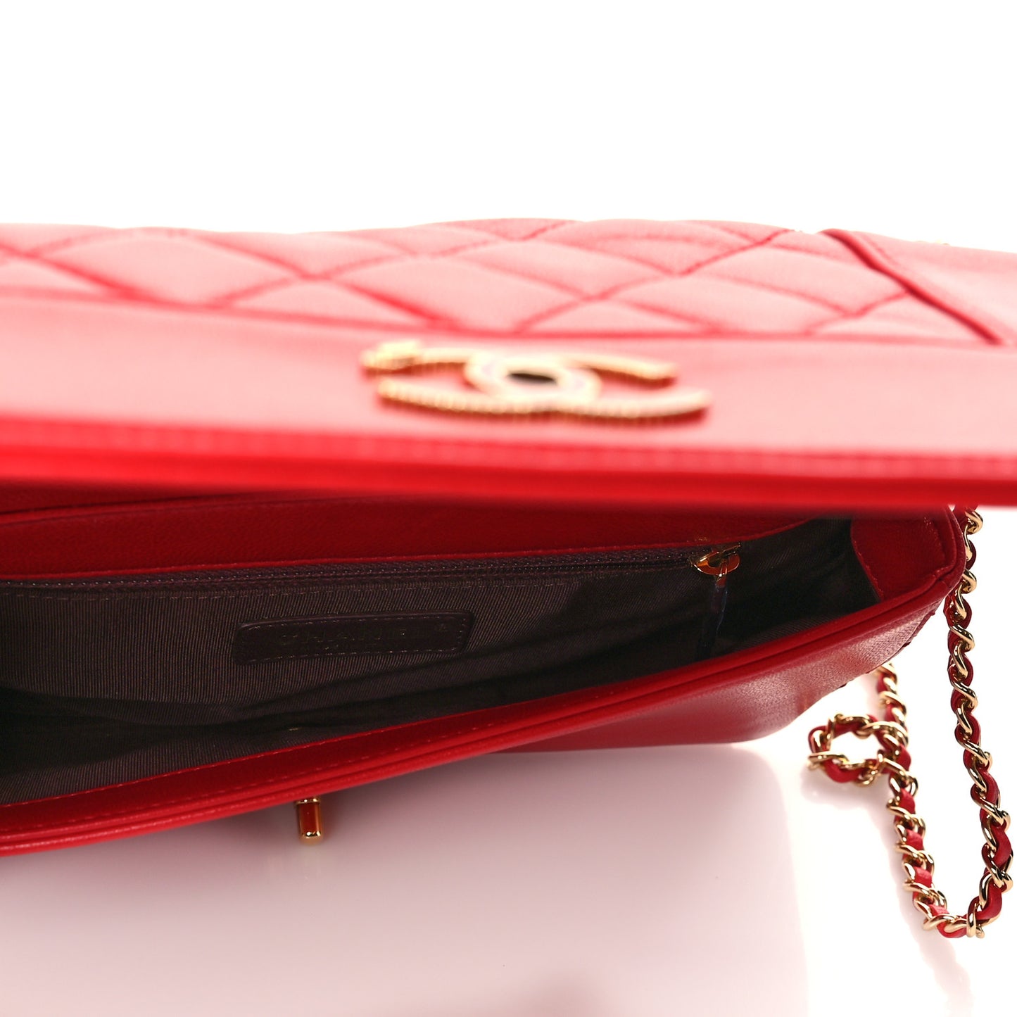 Sheepskin Quilted Medium Vintage Mademoiselle Flap Red