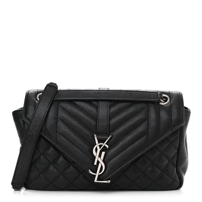 Saint Laurent Sheepskin Tri-Quilt Monogram Medium College Bag Black 1 of 12