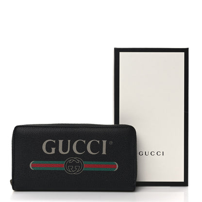 Gucci Calfskin Logo Zip Around Wallet Black 7 of 7