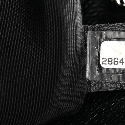 Chanel Caviar Flat Quilted CC Chain Bucket Drawstring Bag Black 7 of 11