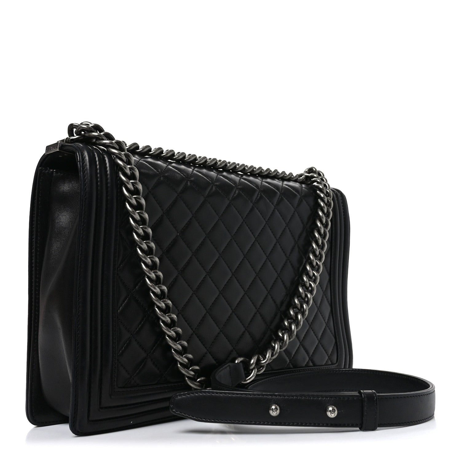 Chanel Lambskin Quilted Large Boy Flap Black 3 of 10