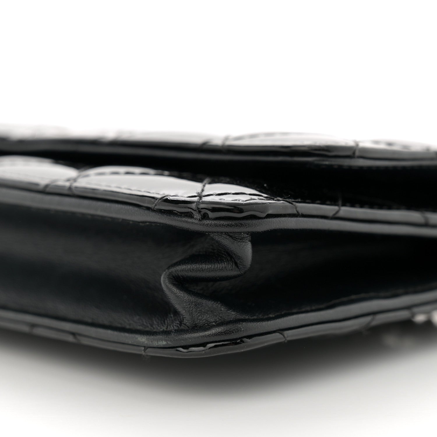 Chanel Patent Quilted Wallet On Chain WOC Black 11 of 17