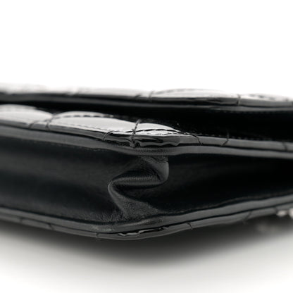Chanel Patent Quilted Wallet On Chain WOC Black 11 of 17