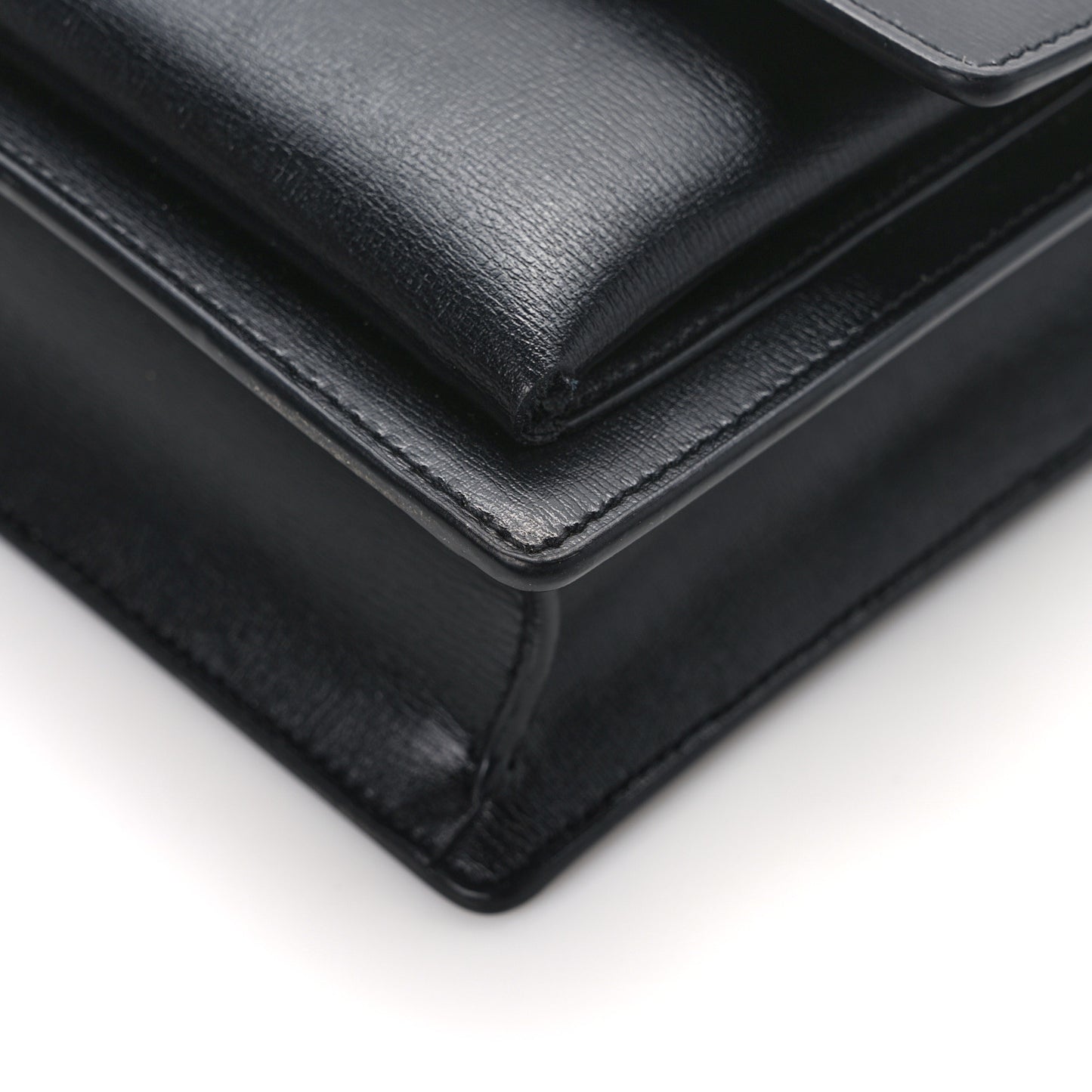 Smooth Calfskin Medium Monogram Sunset Satchel Black