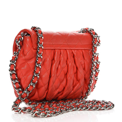 Chanel Washed Lambskin Mini Chain Around Messenger Red 3 of 10
