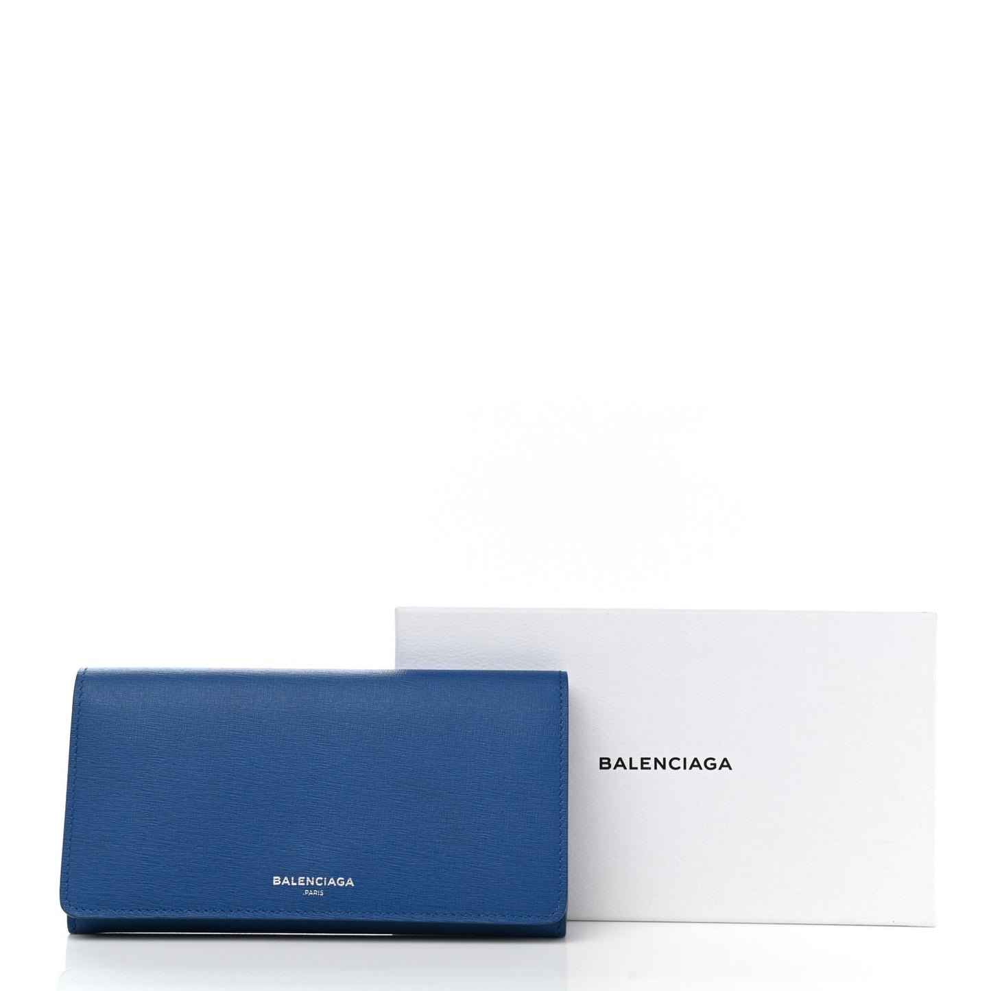 Striped Calfskin Essential Money Wallet Blue