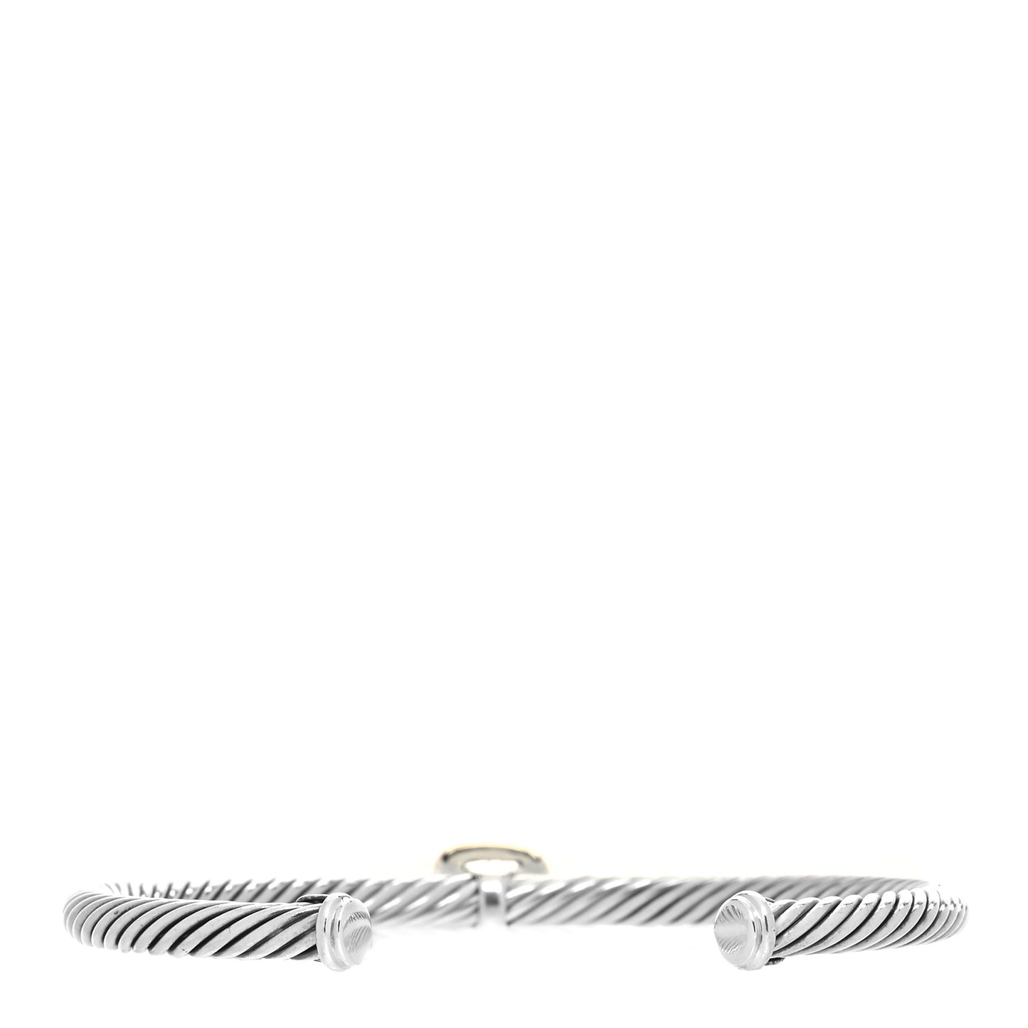 Sterling Silver 18K Yellow Gold Smoky Quartz 4mm Cable Classics Station Bracelet