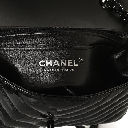 Chanel Patent Metallic Crumpled Calfskin Chevron Quilted Mini Rectangular Flap So Black 5 of 12