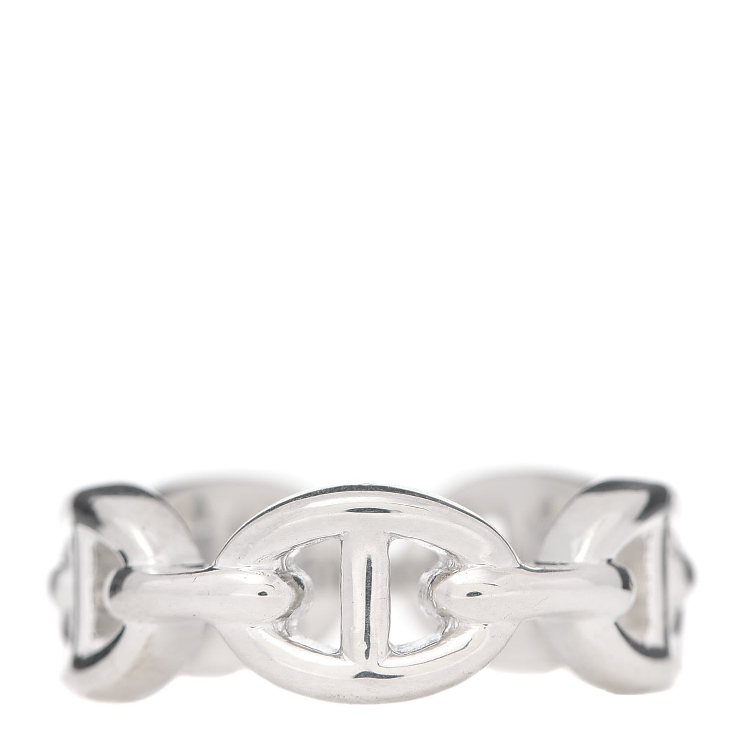 Hermes Sterling Silver PM Chaine d'Ancre Enchainee Band Ring 51 5.75 3 of 7