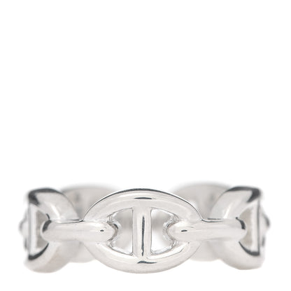 Hermes Sterling Silver PM Chaine d'Ancre Enchainee Band Ring 51 5.75 3 of 7
