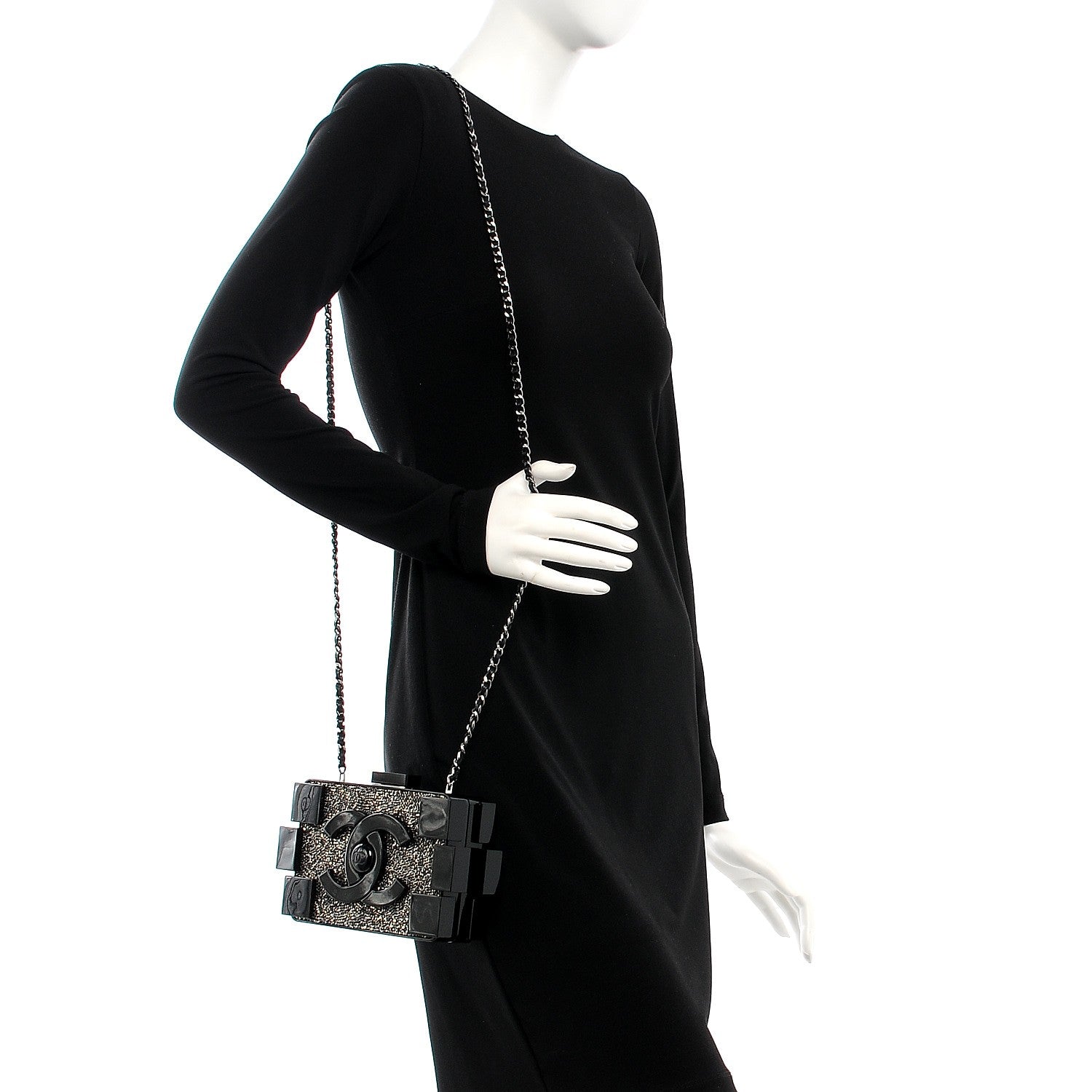 Chanel Plexiglass Crystal Lego Clutch Black 215182 – FASHIONPHILE