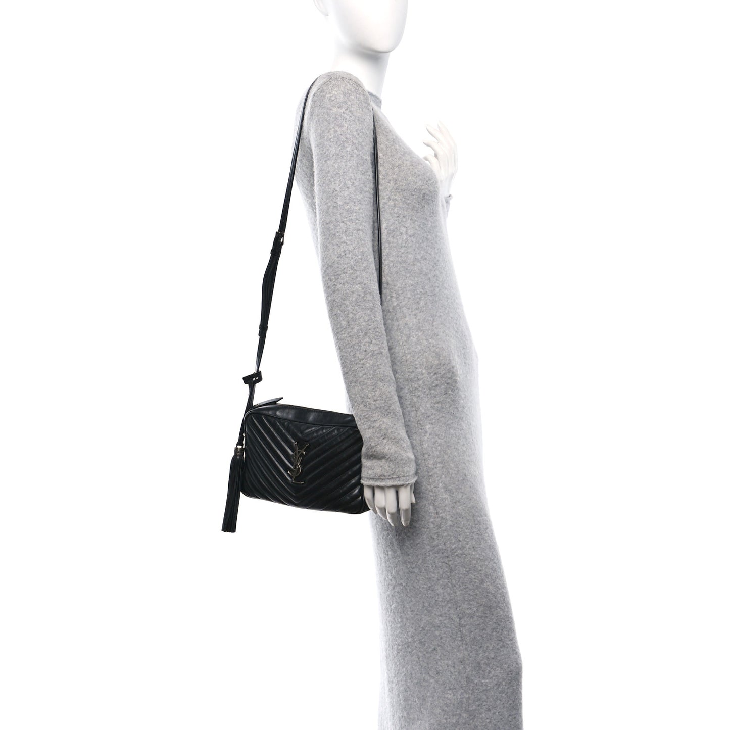 Calfskin Matelasse Monogram Lou Camera Bag Black