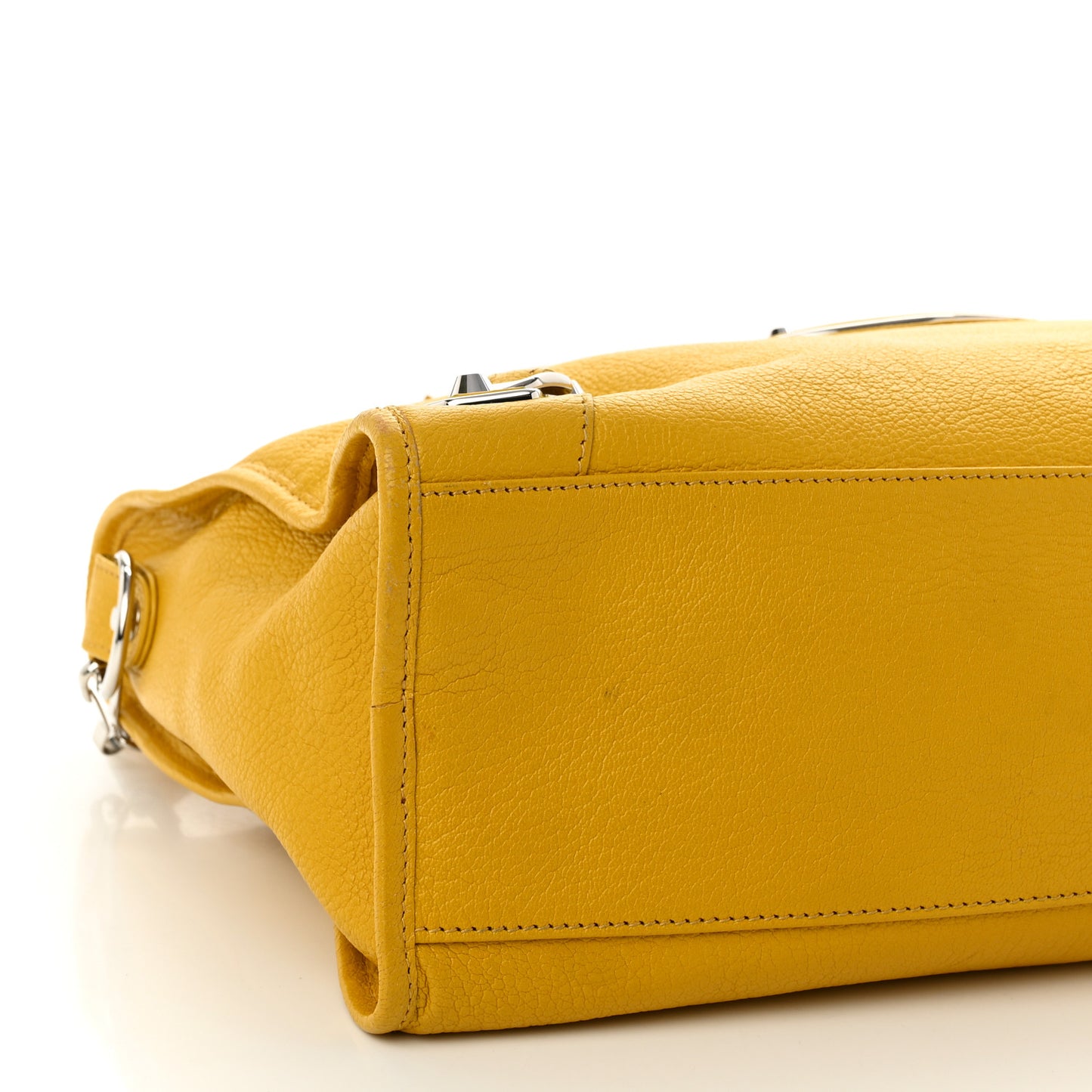 Chevre Silver Metallic Edge Hardware City Jaune Epi